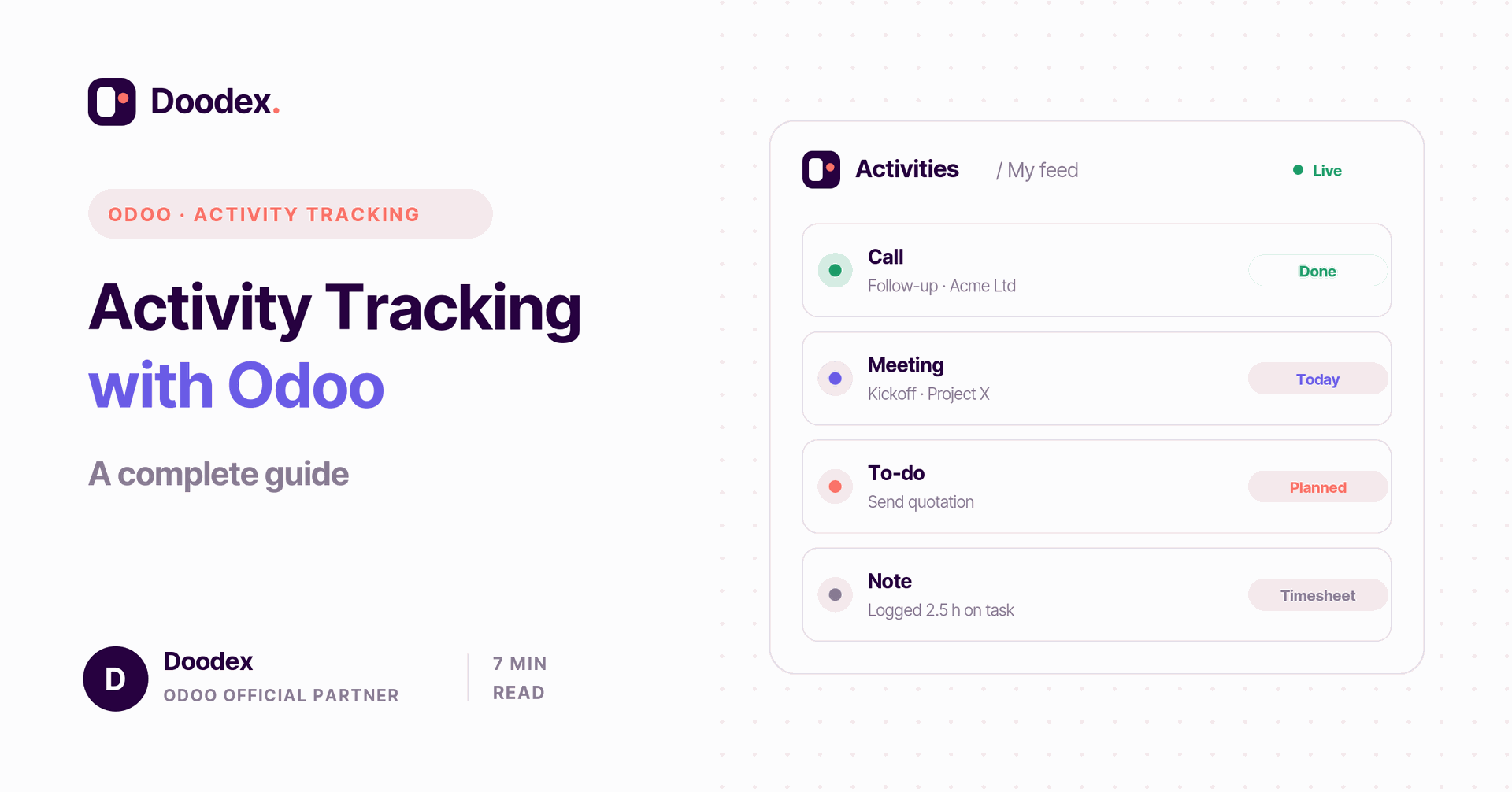 Activity tracking with Odoo