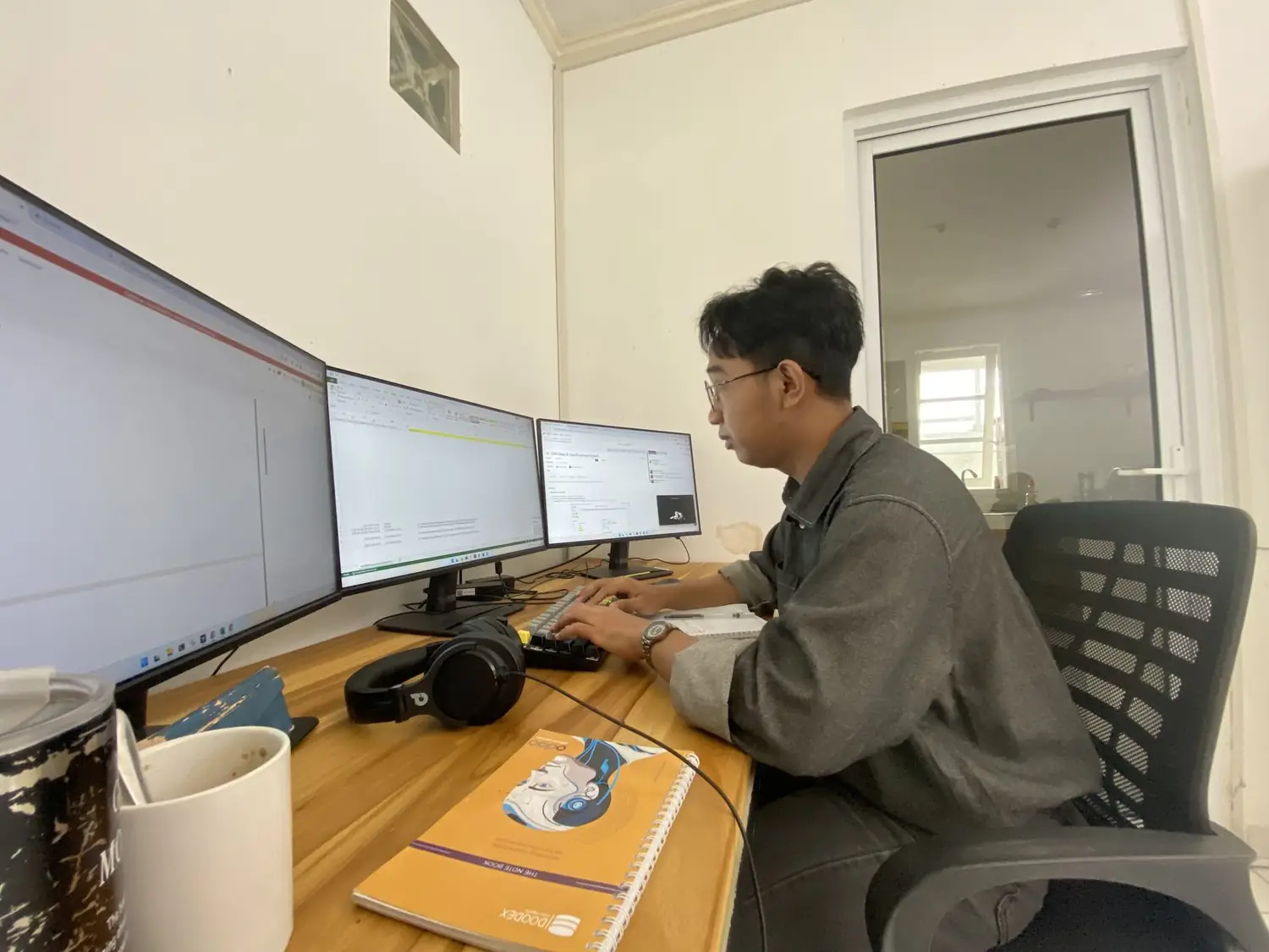At work