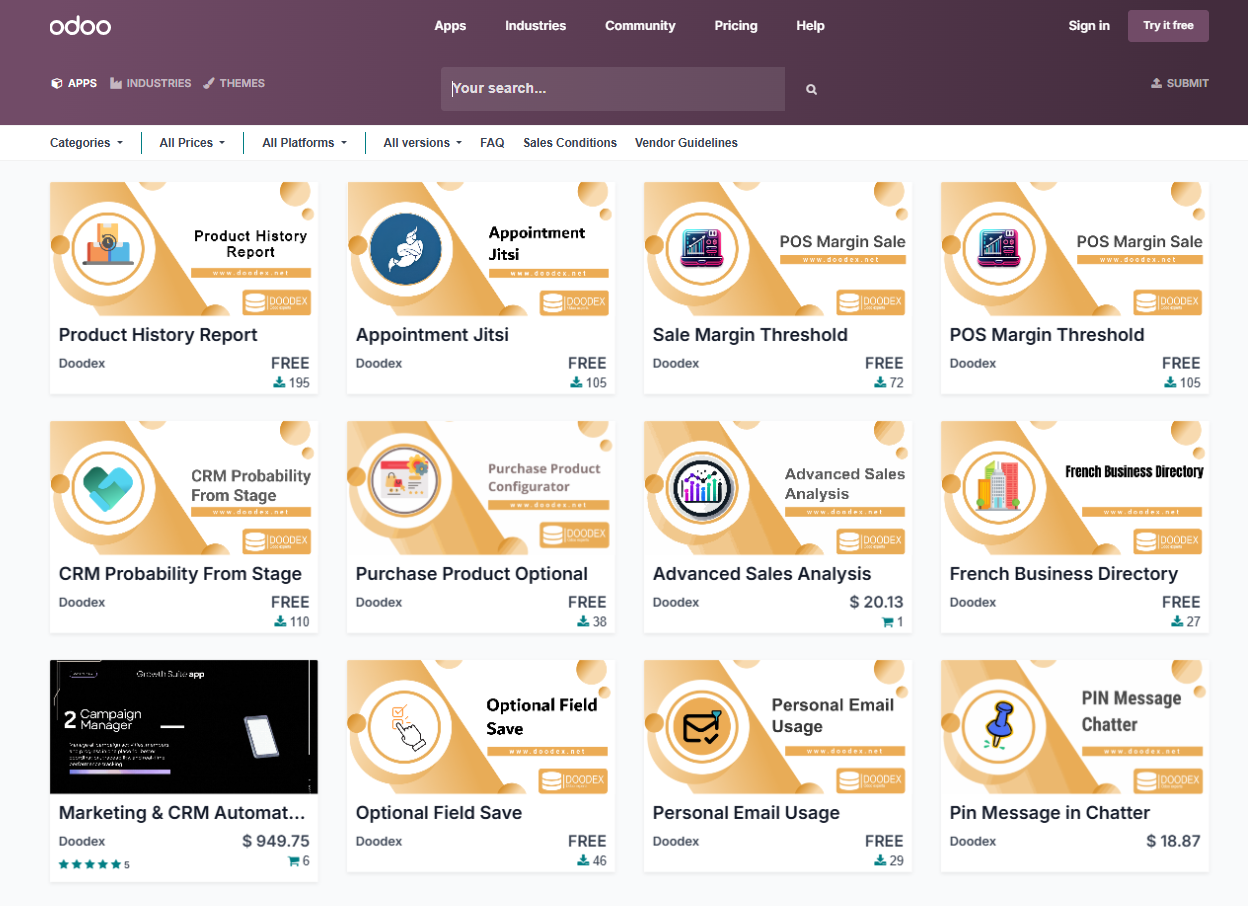 Doodex Odoo modules available on Odoo Apps Marketplace. Doodex Odoo modules available on Odoo Apps Marketplace.