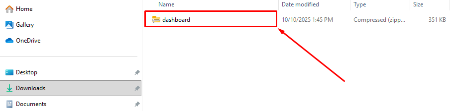 Download the Dashboard module file Download the Dashboard module file