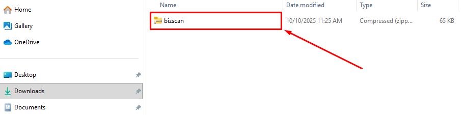Download the Bizscan module file Download the Bizscan module file