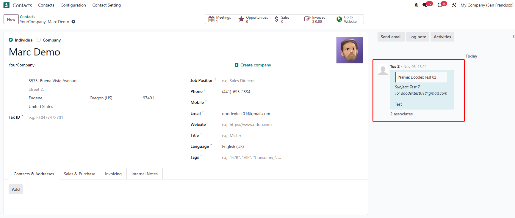 Incoming emails from customers will automatically appear in Odoo