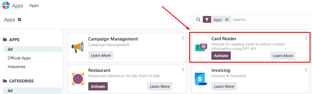When the Bizscan app appears, click Activate. When the Bizscan app appears, click Activate.