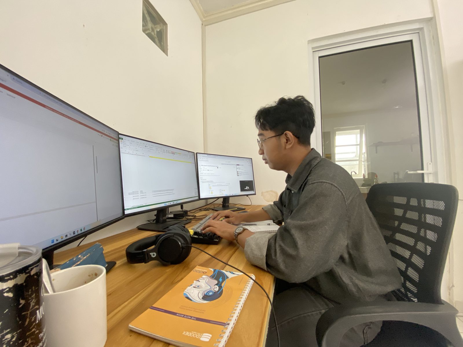 At work
