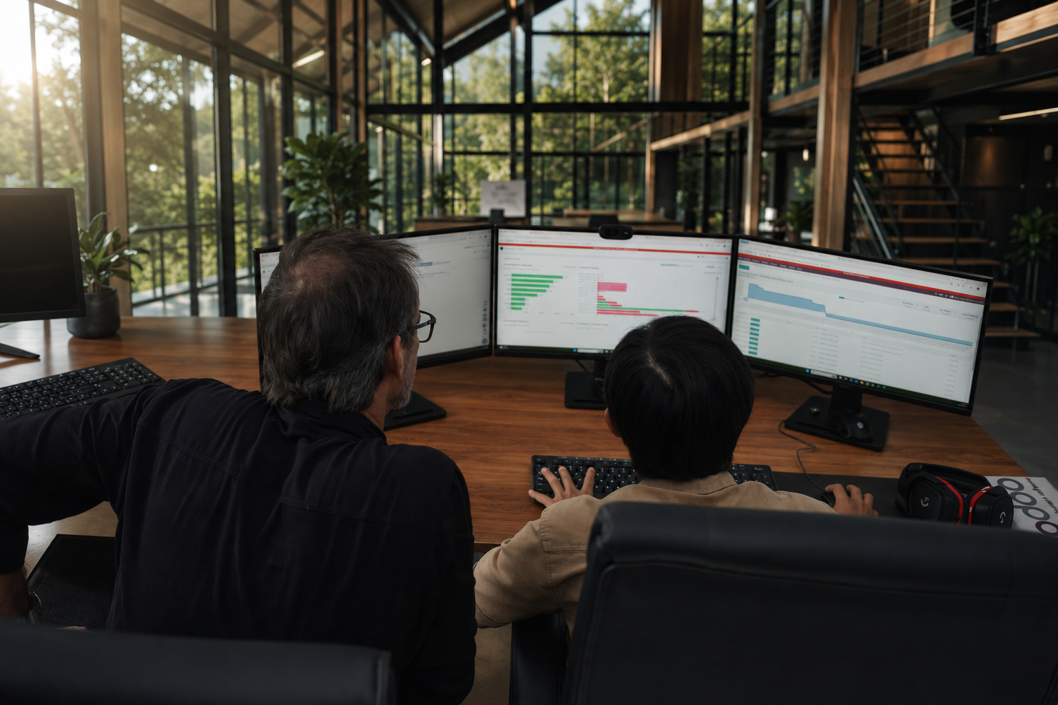 Doodex team standing in the office atrium